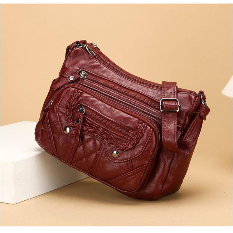 Casual and Minimalist Soft Leather Large Capacity Shoulder Bag