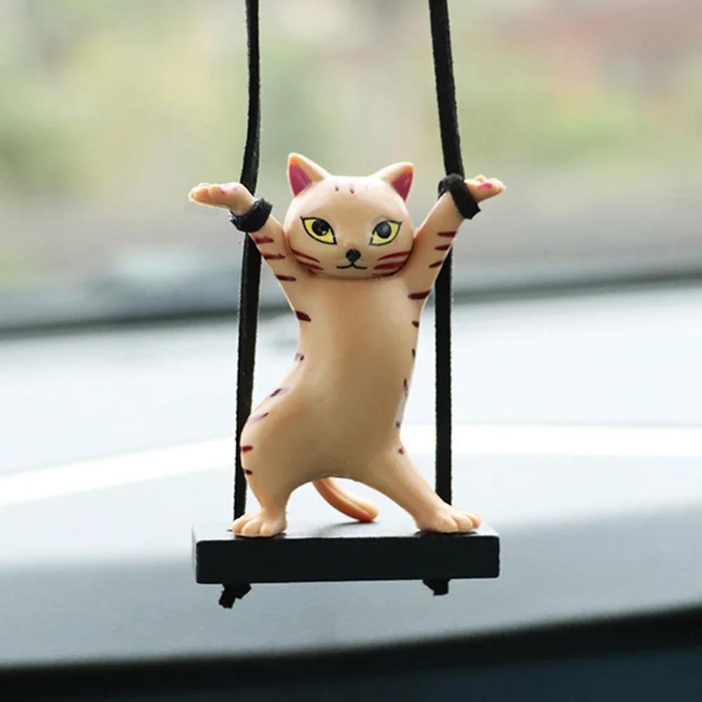 Car Pendant Creative Cute Branch Cat Rearview Mirror Pendant Car Interior Decoration Decoration Birthday Gift Car Accessories