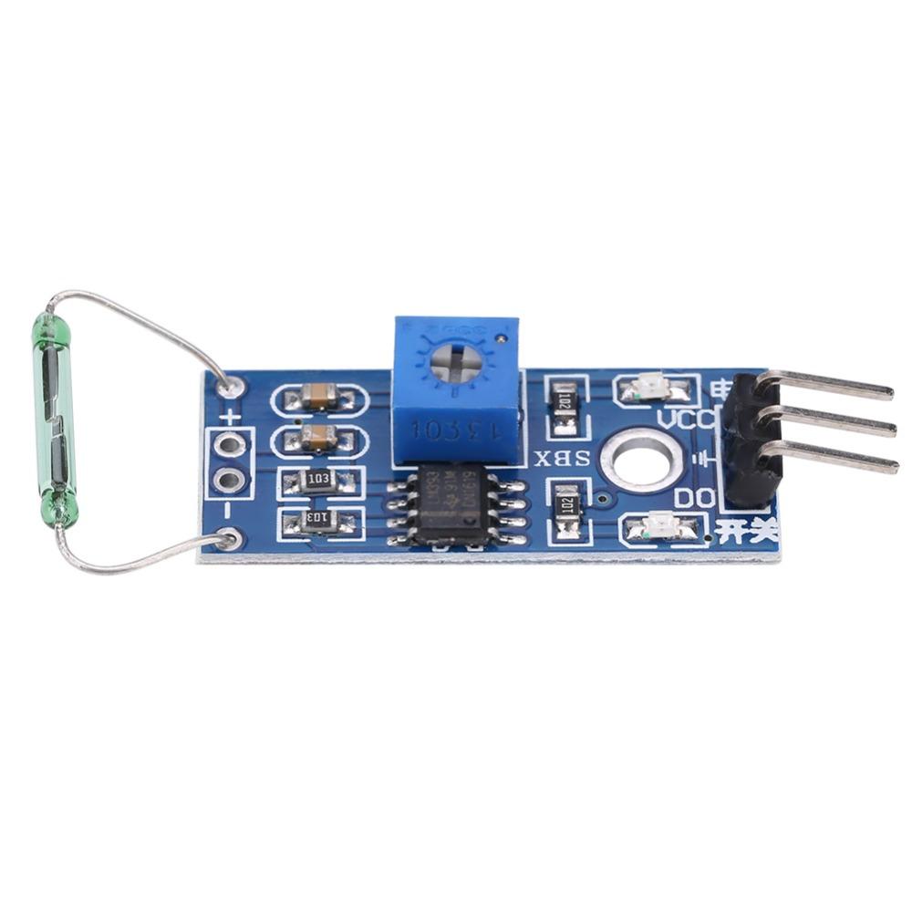 4Pcs 3.3V-5V Reed Module LM393 Comparator Reed Sensor Module Magnetic Reed Module  Security Systems