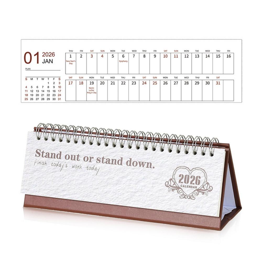 

Simple Style Desk Calendar 2026 Calendar Desktop Display Check In Notebook Home Office білий/червоний