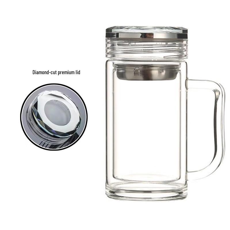 

Shangqi Diamond Double-Layer Borosilicate Glass Mug with Handle