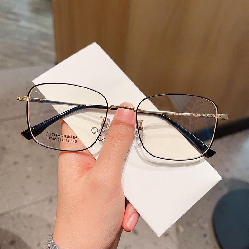 Metal Retro Polygonal Large Frame Glasses for Men with Big Faces Can Fit Prescription Lenses Stylish Eyewear