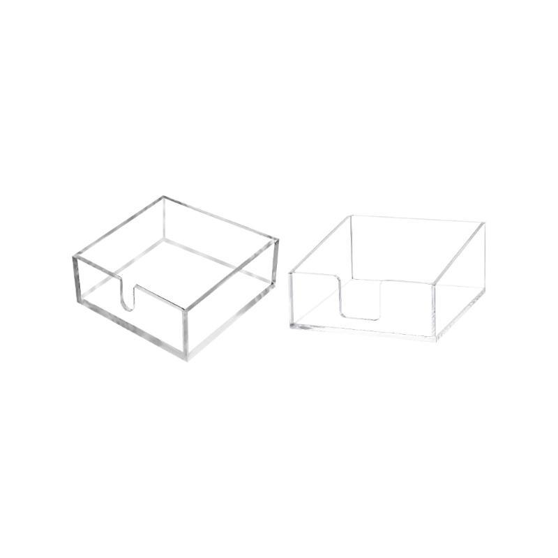 Clear Acrylic Table Napkin Holder for Standard Square Napkins with Visible Storage and Easy Front Access Cutout