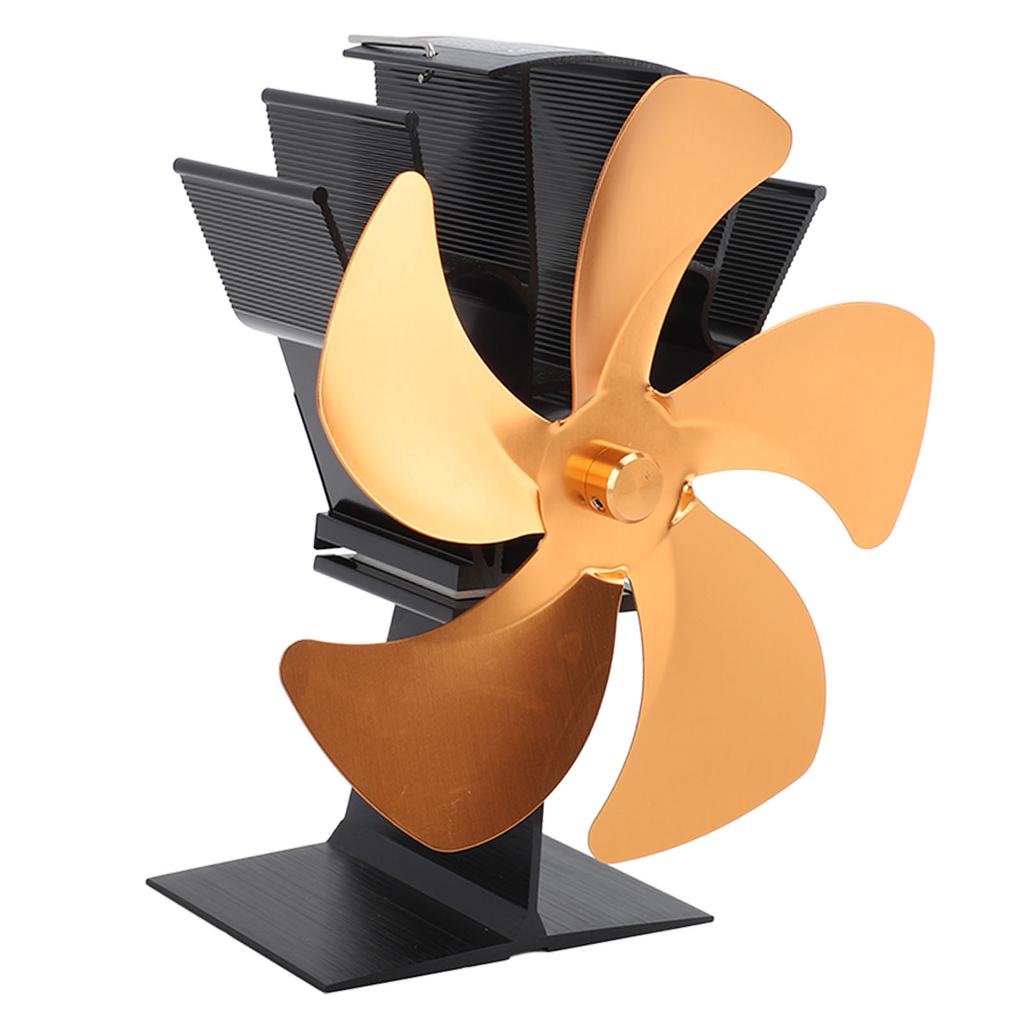 5 Blade Heat Powered Stove Fan Fireplace Fans Self Generating Thermal Fan for Wood Log Burner