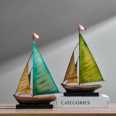 Estatuetas Criativas de Modelo de Veleiro Sala de Estar Armário de TV Adega Mesa de Escritório Miniaturas Decoração de Luxo Alto Nível Estátua FYFM