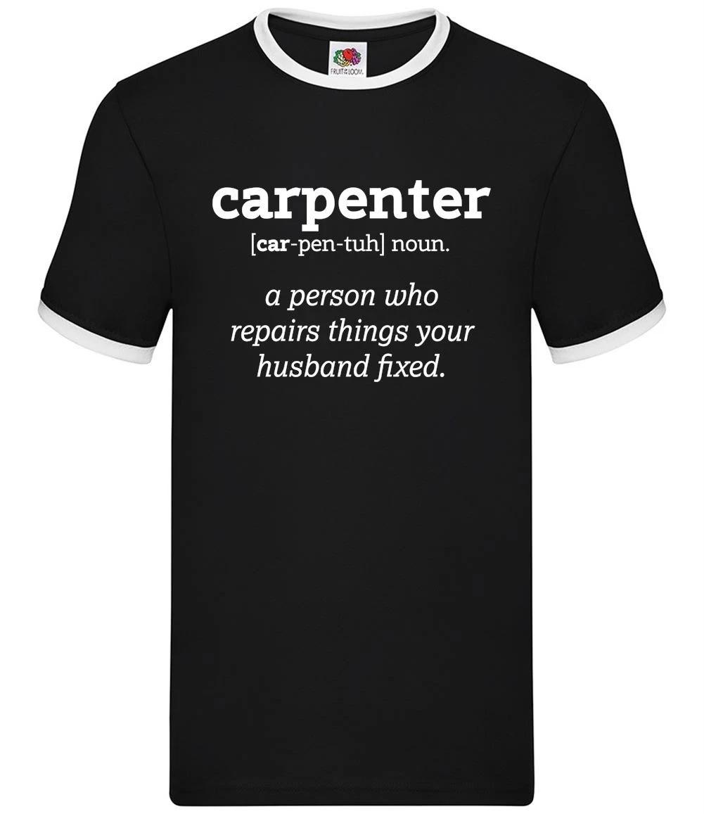 Definition Carpenter - Mens Ringer - Funny DIY Carpentry Handyman Slogan S