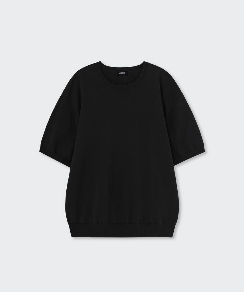 MUSINSA STANDARD Washable Supima Cotton Crew Neck Short Sleeve Knit [Black]