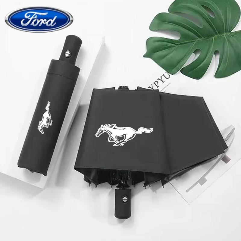Car Sticker Ford Car Windproof automatic folding umbrella For Ford mustang Shelby GT GT500 GT350 Convertible Mach-E cobra Goods