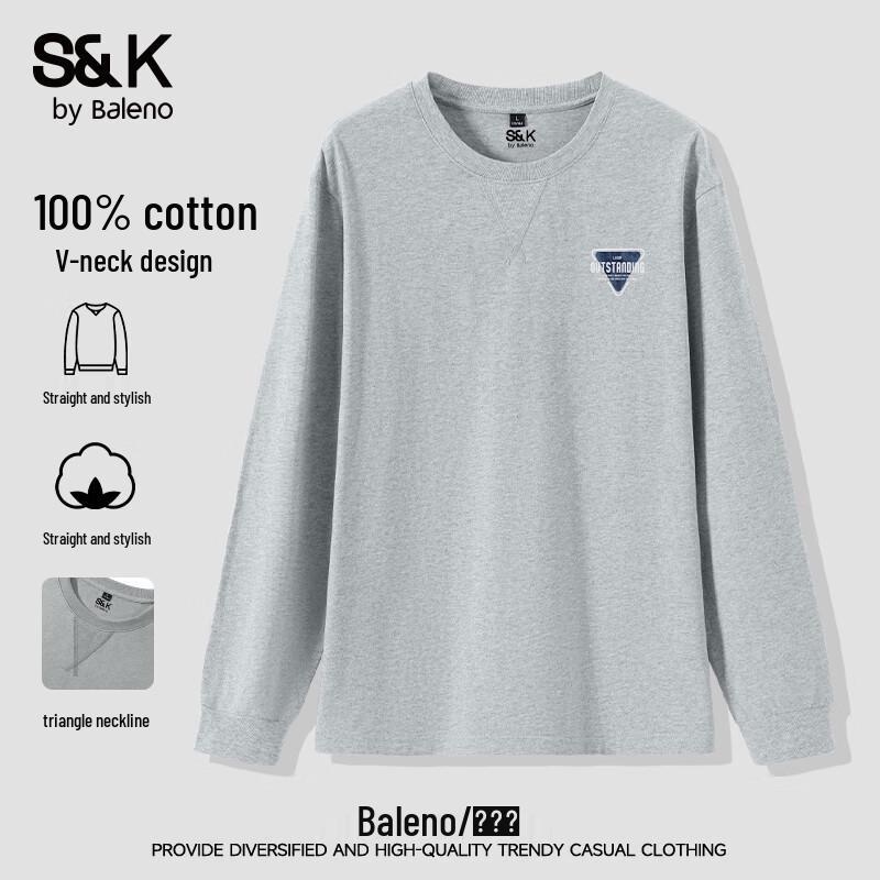 Baleno Men's Crew Neck Oversize Sweatshirt with Triangle Print
