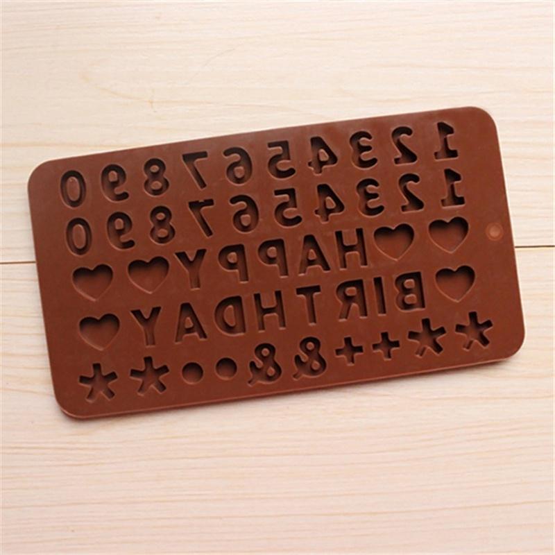 Beautiful Numbers 3D Silicone Mold with Stick Hole Cookware Dining Bar Non-Stick Cake Decorating Fon