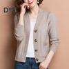 Ženy Pletený Cardigan Jaro Podzim Knoflík do V Zapínání Dlouhé rukávy Jednobarevné Dámy středního věku Kabát Top Streetwear