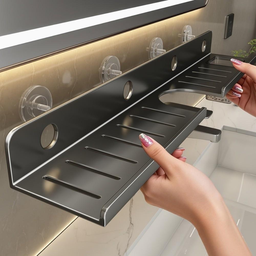 Wall Mounted Countertop Tap Storage Rack No Drill U-Shaped Storage Rack Faucet Storage Shelf  Sink