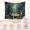 Enchanted Forest Tapestry, Fantasy Woods Tapestry Wall Hanging, Magical Wildflower Forest Animal Wall Blanket Decor For Home