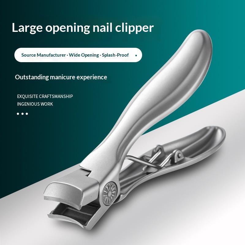 Stainless Steel Nail Clipper Splash-Proof Large Opening Nail Clipper Portable Dead Skin Removal Nail Clipper Cuticle Trimmer onesize