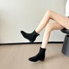 Spot Grape Mother Same Korean Retro Martin Boots Women's Square Head Suede Versatile Height-increasing Thin Boots Autumn and Winter Short Boots