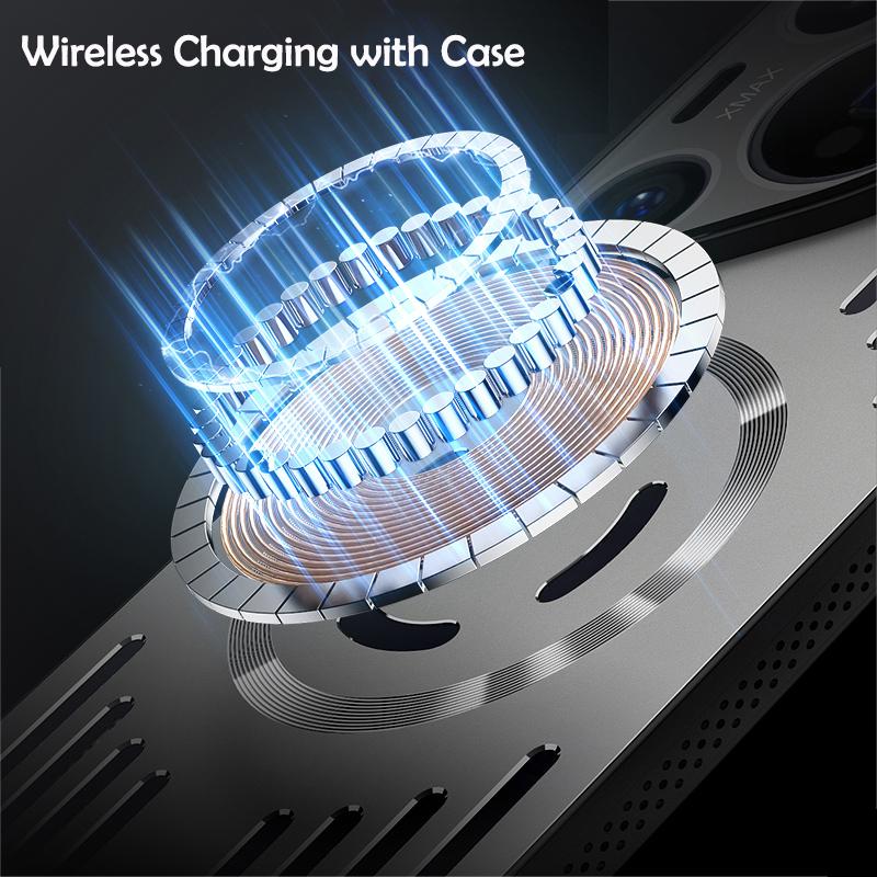 Hard Metal Heat Dissipation Magnetic Wireless Charging Cover For Huawei P40 P50 P60 Puro 70 Ultra Pro Cool Protective Back Case