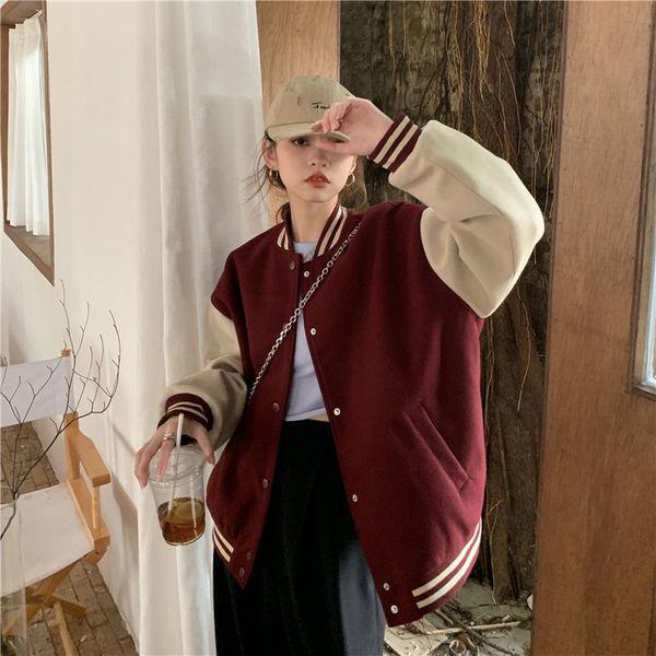 Korean Style Women's Baseball Jacket, Versatile Harajuku Streetwear for Couples