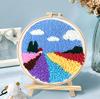 New Handmade Wool Poke Embroidery Material Package Cartoon Flower Series Style Poke Poke Embroidery Gift