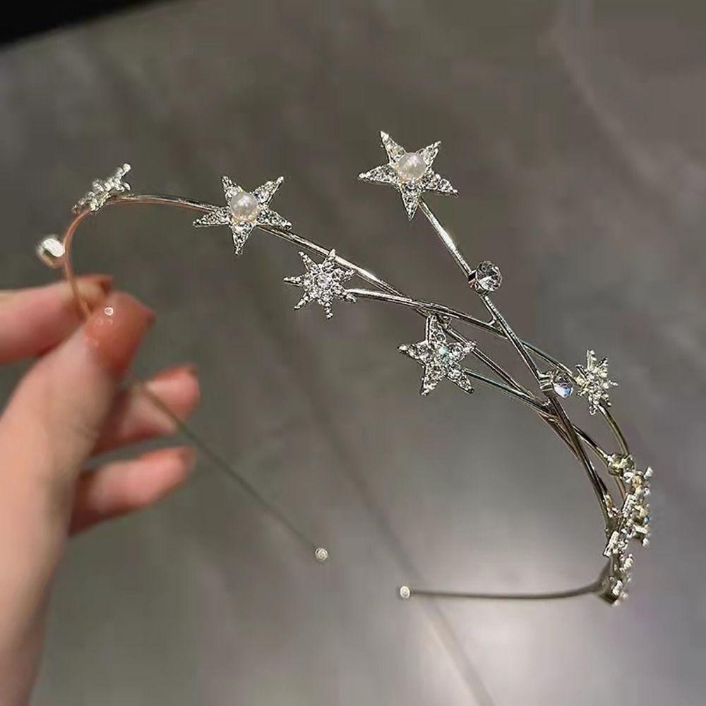 1Pcs Multilayer Pearl Butterfly Women Hairband Metal Hollow Hair Hoop Hair Accessories