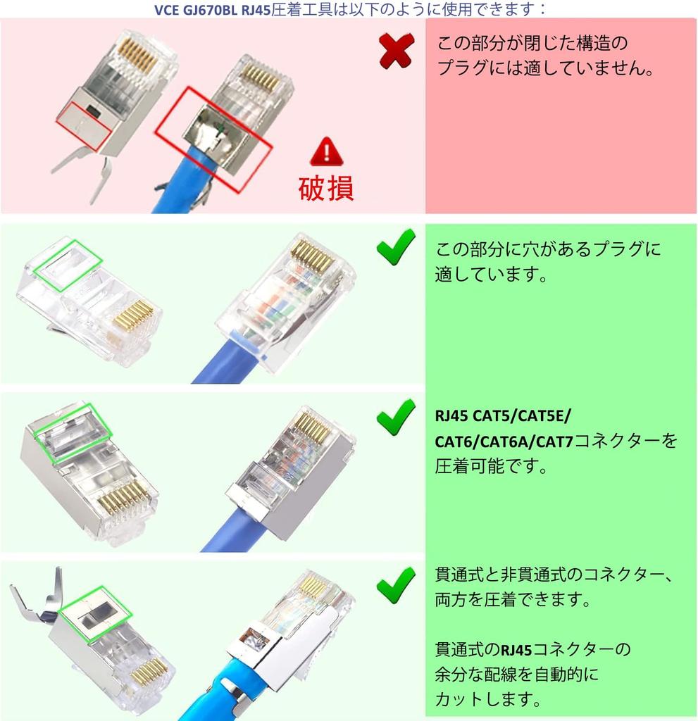 VCELINLK RJ45 Crimping Tool Set LAN Crimping Tool Nipper Plastic Model 25Pcs Penetrating RJ45 Connector Protective Cover LAN Tester Wire Stripper
