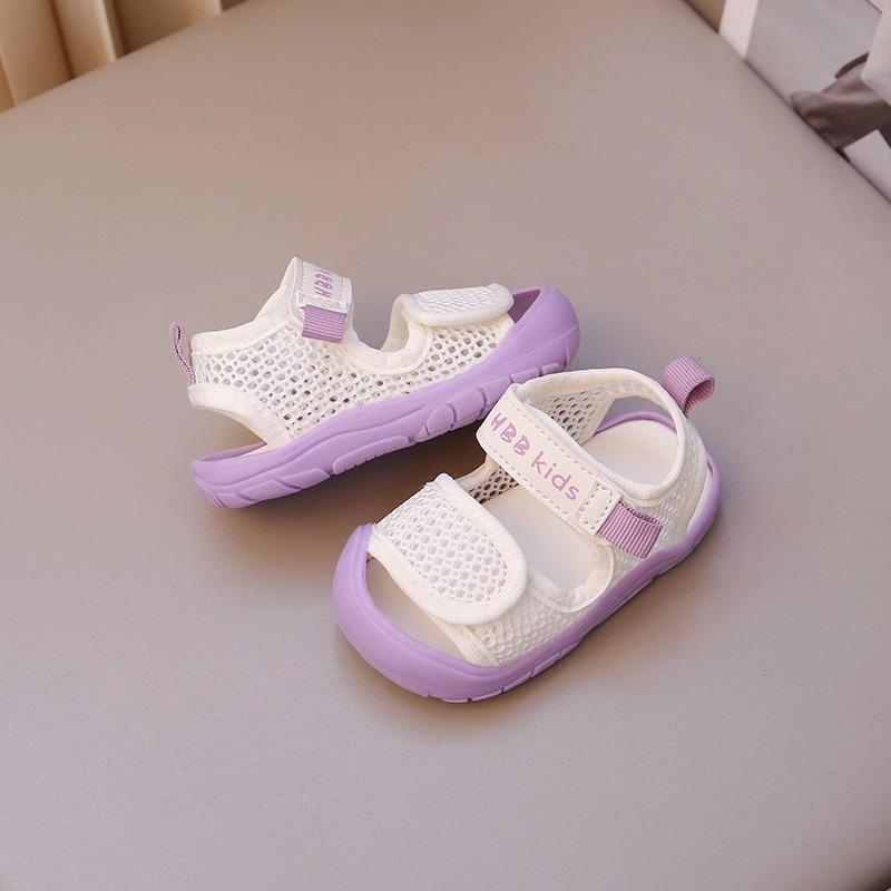 

Baby Sandals, Breathable Mesh, Versatile Casual Closed-Toe Soft-Soled Shoes for Boys and Girls, Infant Walking Shoes, Jelly Shoes. 15 фіолетовий