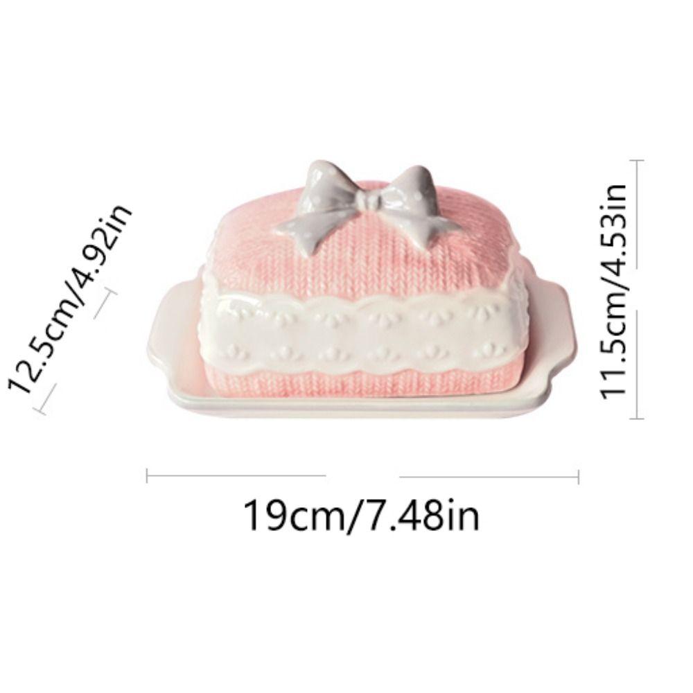 Pink Butter Cheese Plate Creative Pudding Storage Keeper Tray Home Decoration Butter Dish  Kitchen
