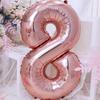 Vthoviwa Aluminium 100 Helium Roséguld 100 Sifferballonger Jubileumsfest Roséguld Shijimi Heliumballonger 40-tums Ballonger, (0123456789), 10-19,
