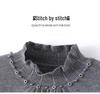 Chic Designer Beaded High Neck Knit Top - Slimming & Versatile for Early Autumn