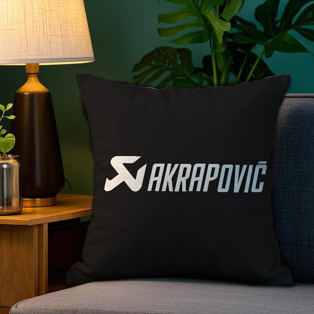 

A-Akrapovics Logo Pillow Case Plush Linen Soft Double Sided Printed Design Throw Cushion Decorative Home 12x12Inch