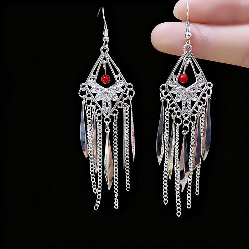 Ethnic style earrings Alloy silver-plated Miao ethnic minority Dong Yi earrings Earrings