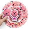 50 Loopy Korean Cartoon Cute Pink Beaver Ruby Children's Gooka DIY Mobile Suitcase Stickers