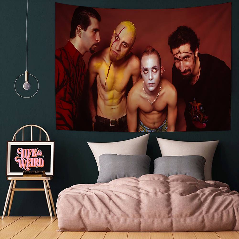 System Of A Down Band Colorful Tapestry Wall Hanging Hippie Flower Wall Carpets Dorm Decor Wall Art Decor