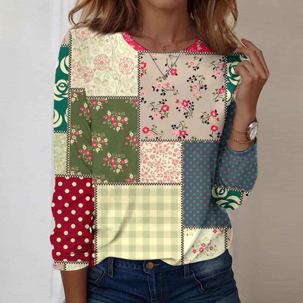 Košile s dlouhým rukávem pro ženy Roztomilý potisk Grafika Trička Halenky Běžné Velikosti Zásadní topy Pulovr