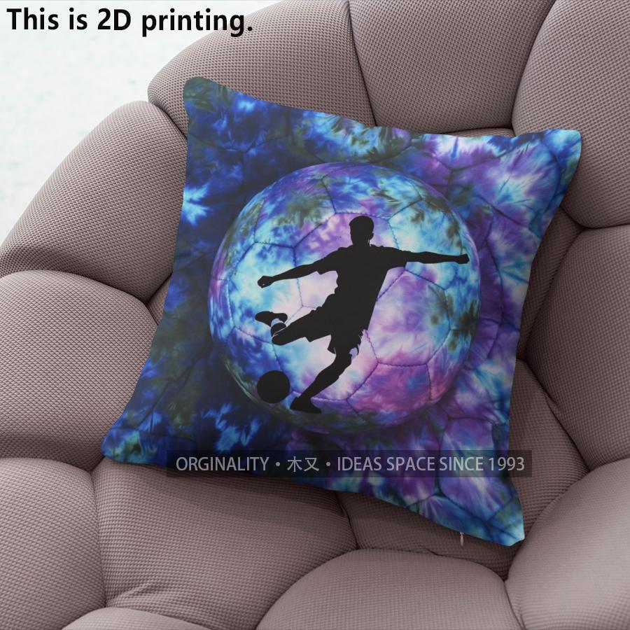Tie Dye Soccer Player Sport Throw Pillow Covers Pattern Cushion Cover Suitable for Sofa Bedroom Car Pillow Cover