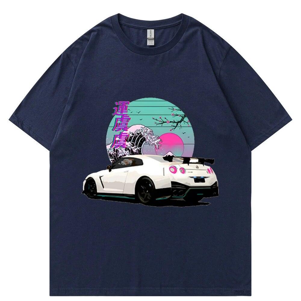 Initial D T-shirts Oversize Unisex T Shirt Summer Unisex Hip Hop Funny GTR Vaporwave JDM Car Print Harajuku Tshirt Casual Tops Tee