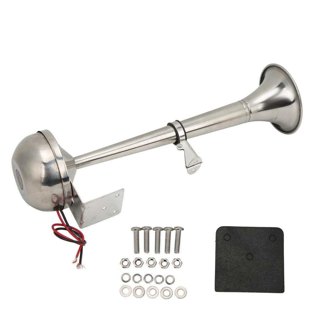 Loud Single Trumpet 328DB 12V 30W VXH1112MAR‑C Stainless Steel Universal Air Horn for Boats RVs Yachts