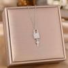 Women's Silver Titanium Steel Necklace with Micro-Inlaid Zircon - Elegant, Durable Clavicle Chain Jewelry