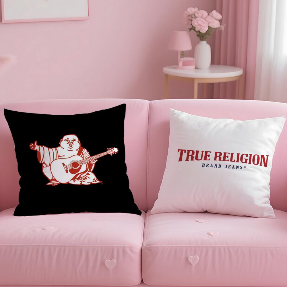 Brand T-True ReligionS Cushion Cover Comfortable Reversible Pillow Cover Ideal for Car Sofa Bedroom & Beyond