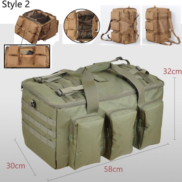 55L Gepäck Reisetasche Camping Rucksack Taktische Große Taschen Herren Wandern Reisen Bergsteigen Trip Utility Fitnessstudio Wochenend Duffle