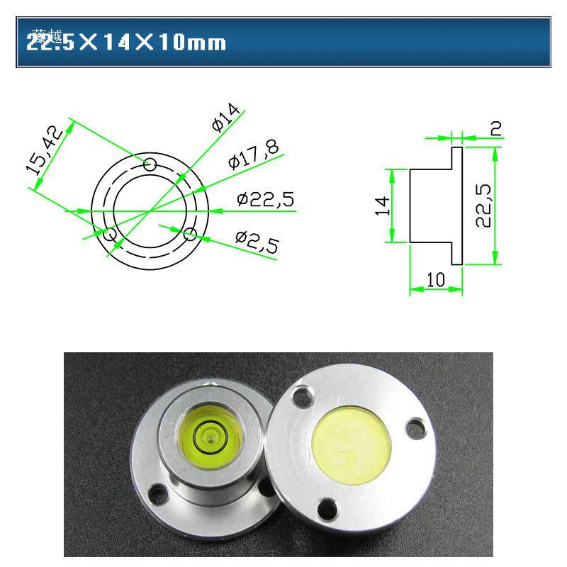 HACCURY Round Metal Spirit Level with Base Mounting Holes