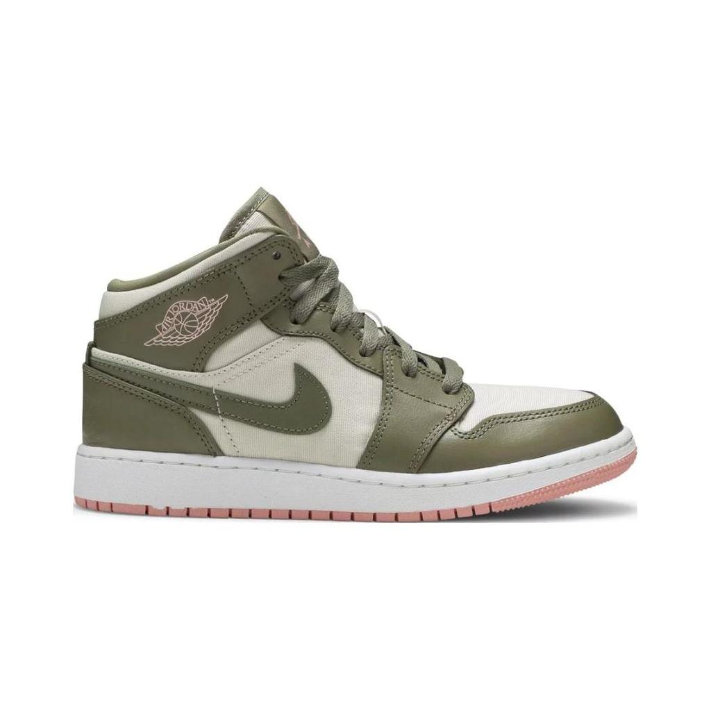 Tênis Infantil Air Jordan 1 Mid GP Trooper Coral Descolorido Verde Claro-Castanho 640737-225
