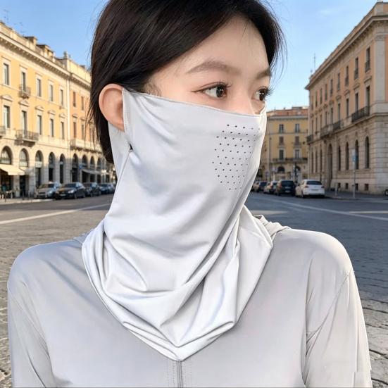 Sun Protection Guard Quick-Dry Fabric Ice Silk Face Guard with Breathable Mesh Cooling Fabric Extended Neck Gaiter Face Guard