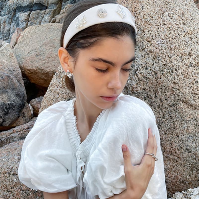 SCHO JEWELRY Lana Royal Bredt Vitt Hårband