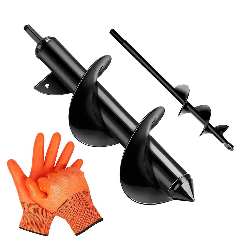 Auger Drill Bit, 2 Pack Garden Auger Spiral Drill Bit for Planting, 12"x3" and 9"x1.6" Rapid Planter Garden Plant Flower Bulb Auger for Any Kinds