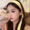 Korean Style Bow Headband Solid Color Hair Hoop Vintage Ribbon Hair Band  Headwear