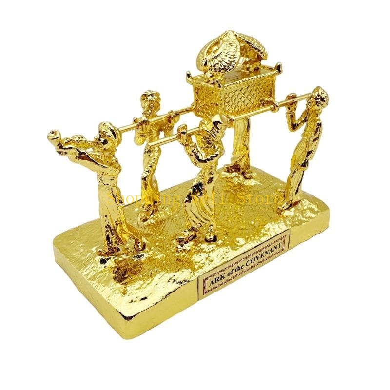 KX4B Ark Of The Covenant Replicas Statue Gold Plated With Ark Content Aaron Rod Decorative Sculptures For Home
