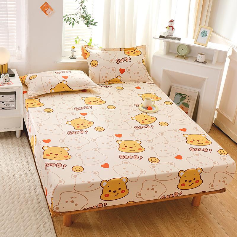New Pure Cotton Single Bed Sheet Cartoon Small Fresh All Cotton Bed Sheet Single Double Mattress Protective Cover