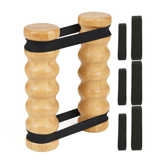 Rip Stick Upper Body Workout Equipment Adjustable Resistance Bands with Wooden Handles Home Gym Portable Arm Chest Exercise Muscle Building Equipment
