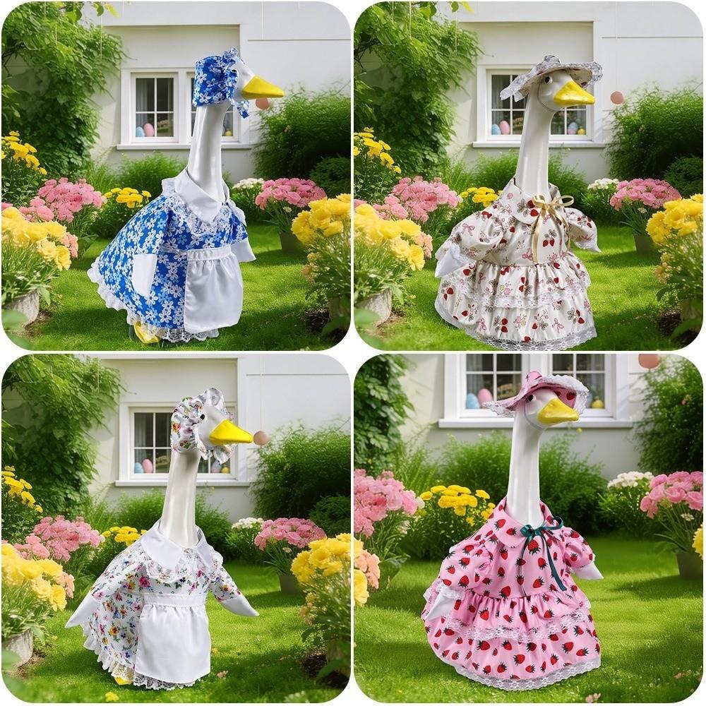 Rural Style Easter Porch Goose Dress Goose Costume Funny Goose Hat Dress Goose Outfits Handcrafted Garden Decor Duck Clothes
