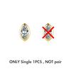 Modian 1 Piece Gold Geometric Shape Stud Earring 925 Silver Sparkling Clear CZ Earrings For Women Collocation Jewelry